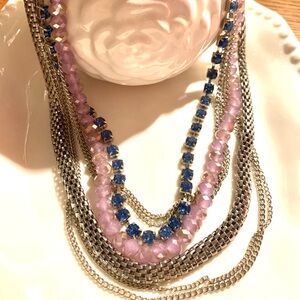 Simply Vera Elegant Silver, Pink and Blue Necklace